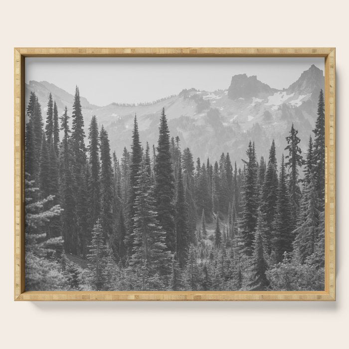 Escape to the Wilds - Black and White Nature Photography Serving Tray Gallery Image 1