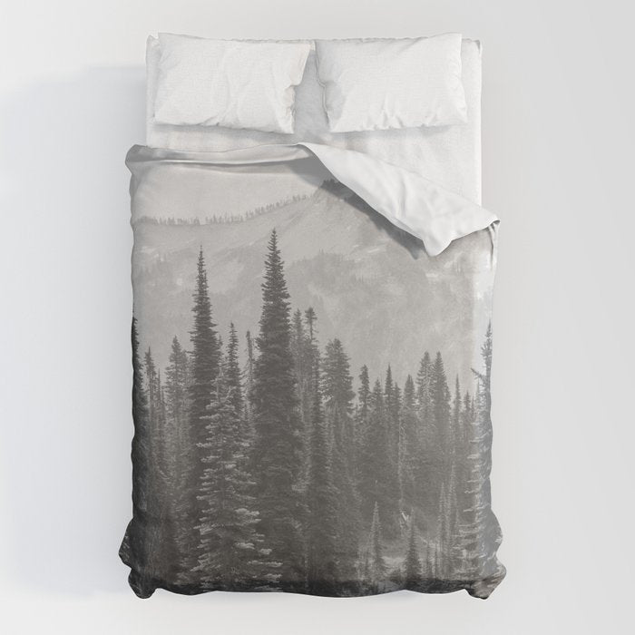 Escape to the Wilds - Black and White Nature Photography Duvet Cover Gallery Image 1
