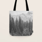 Escape to the Wilds - Black and White Nature Photography Tote Bag Gallery Image 1