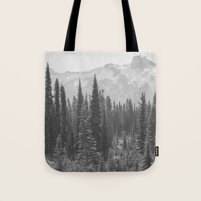 Escape to the Wilds - Black and White Nature Photography Tote Bag Gallery Image 1