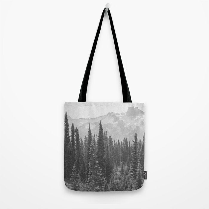 Escape to the Wilds - Black and White Nature Photography Tote Bag Gallery Image 2