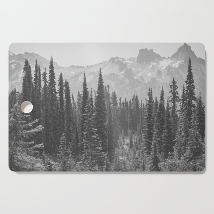 Escape to the Wilds - Black and White Nature Photography Cutting Board Gallery Image 1