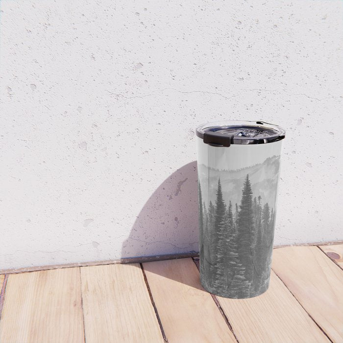 Escape to the Wilds - Black and White Nature Photography Travel Mug Gallery Image 4