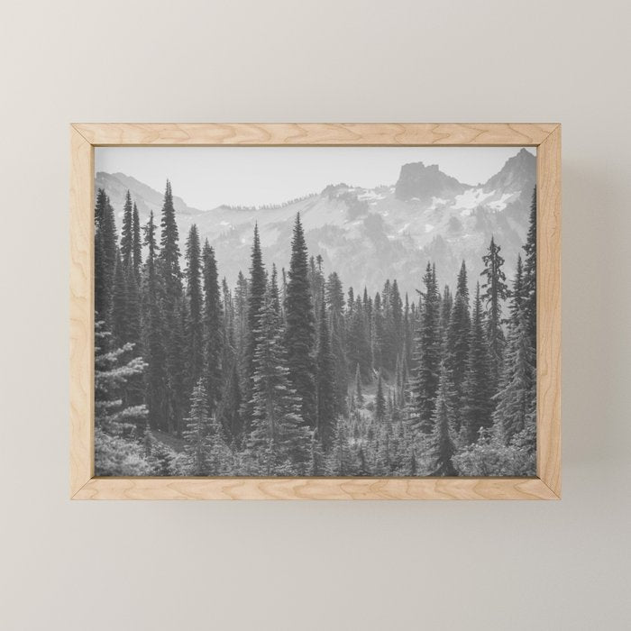 Escape to the Wilds - Black and White Nature Photography Mini Art Print Gallery Image 1