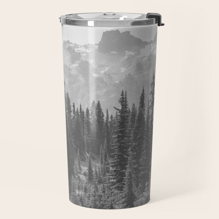 Escape to the Wilds - Black and White Nature Photography Travel Mug Gallery Image 2