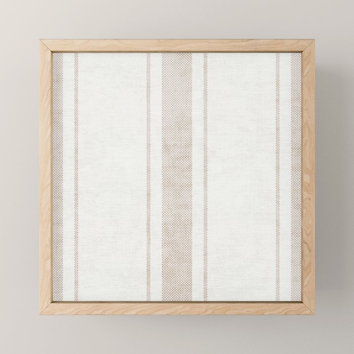 AEGEAN BOLD TICKING STRIPE JUTE Mini Art Print Gallery Image 1