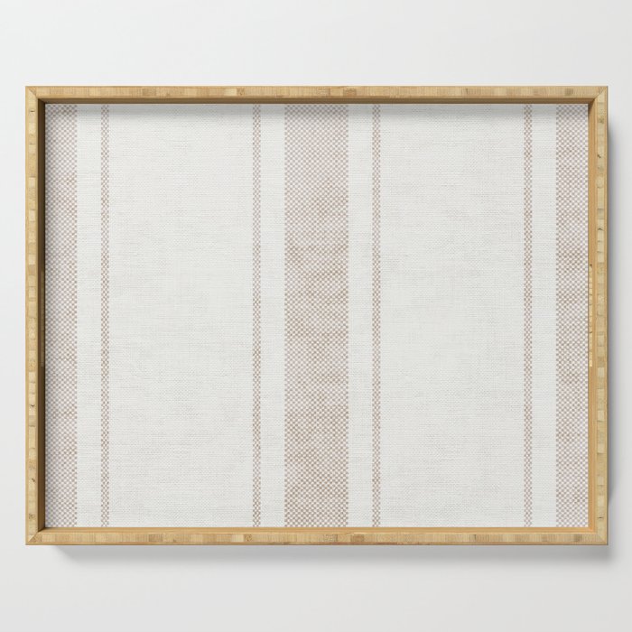 AEGEAN BOLD TICKING STRIPE JUTE Serving Tray Gallery Image 1