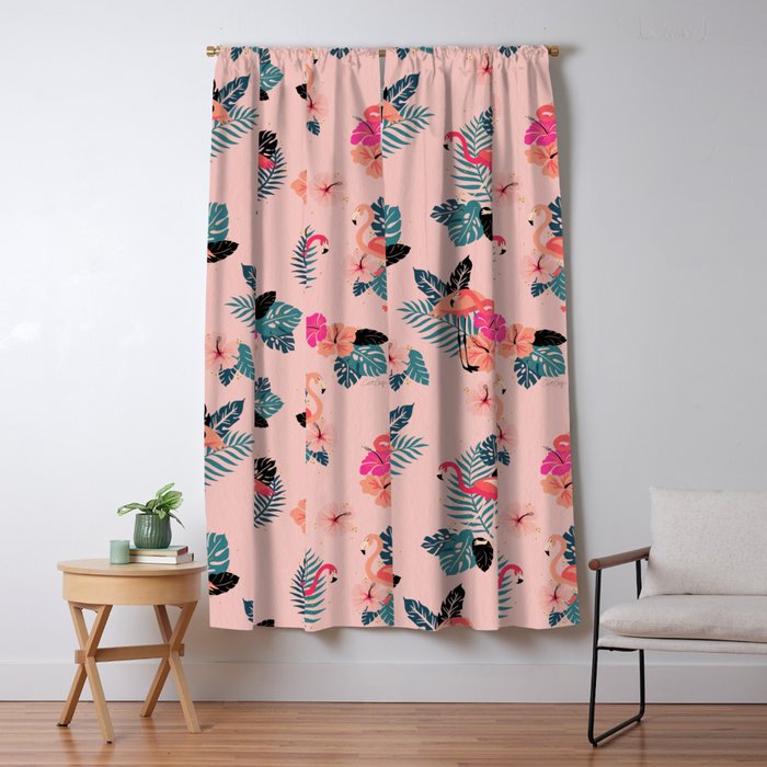 Tropical Flamingos - Pink Palette Window Curtain Gallery Image 1