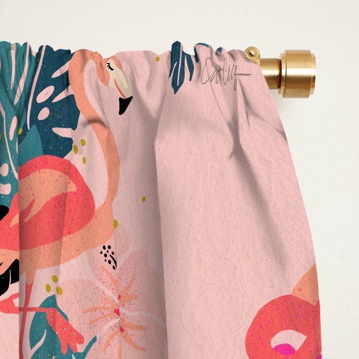 Tropical Flamingos - Pink Palette Window Curtain Gallery Image 2