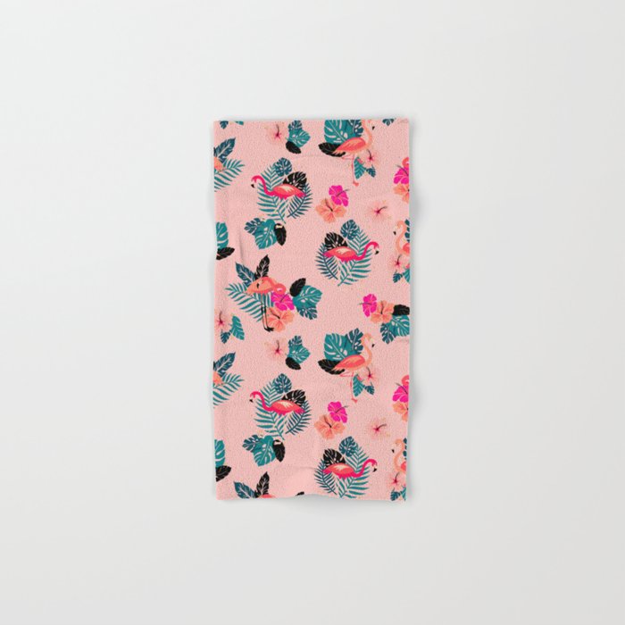 Tropical Flamingos - Pink Palette Bath Towel Gallery Image 1