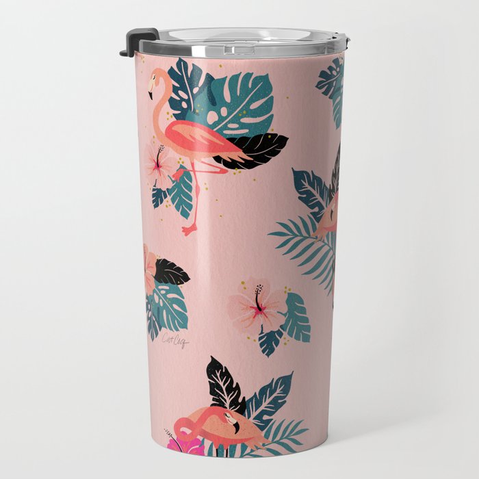 Tropical Flamingos - Pink Palette Travel Mug Gallery Image 3