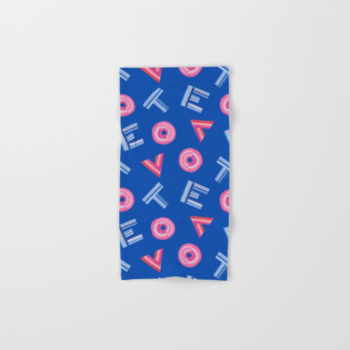 Cast Your Vote | Hand-Lettered Pattern in Blue Bath Towel Gallery Image 1