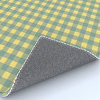 Gingham Check Pattern in Air Force Blue and Butter Yellow Rug Gallery Image 4