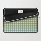Gingham Check Pattern in Air Force Blue and Butter Yellow Laptop Sleeve Gallery Image 2
