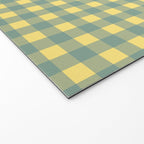 Gingham Check Pattern in Air Force Blue and Butter Yellow Welcome Mat Gallery Image 2