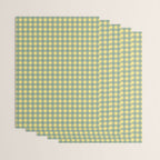 Gingham Check Pattern in Air Force Blue and Butter Yellow Wrapping Paper Gallery Image 3