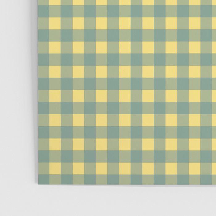 Gingham Check Pattern in Air Force Blue and Butter Yellow Poster Gallery Image 3