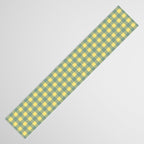 Gingham Check Pattern in Air Force Blue and Butter Yellow Table Runner Gallery Image 3