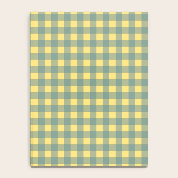 Gingham Check Pattern in Air Force Blue and Butter Yellow Notebook Gallery Image 4