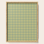 Gingham Check Pattern in Air Force Blue and Butter Yellow Serving Tray Gallery Image 1