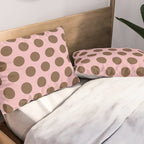 Pink and Brown Polka Dots 471 Kitch Pillow Sham Gallery Image 2