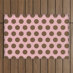 Pink and Brown Polka Dots 471 Kitch Outdoor Rug Gallery Image 1