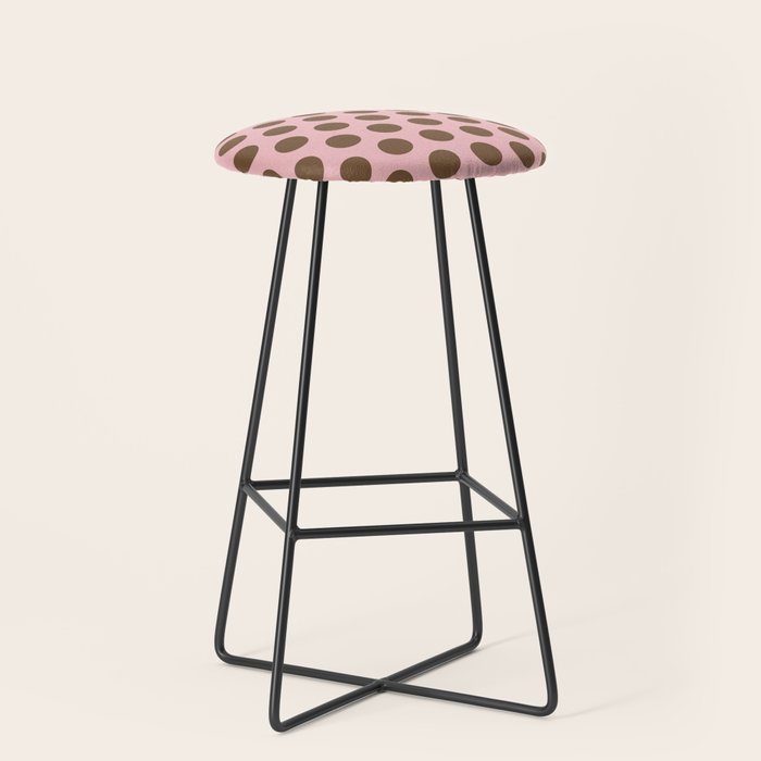 Pink and Brown Polka Dots 471 Kitch Stool Gallery Image 1