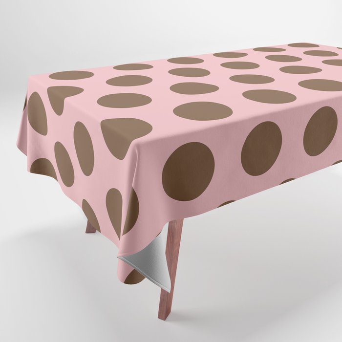 Pink and Brown Polka Dots 471 Kitch Tablecloth Gallery Image 1