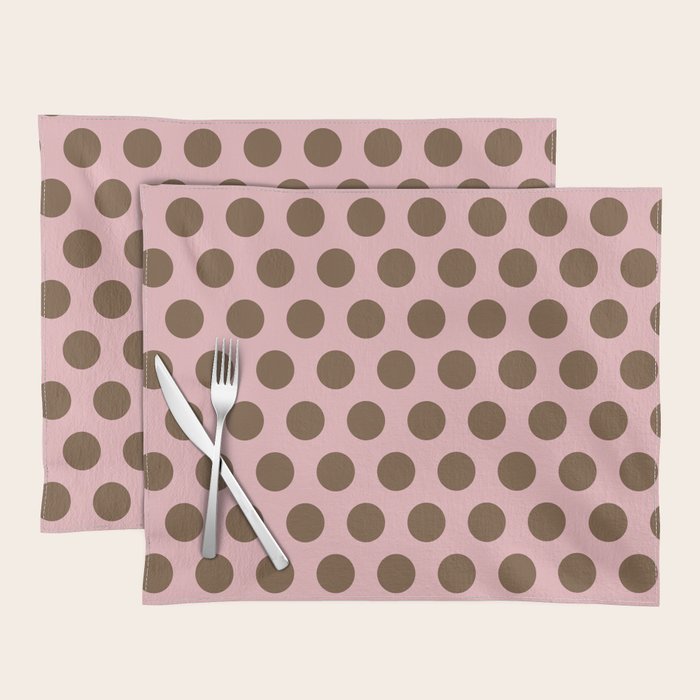 Pink and Brown Polka Dots 471 Kitch Placemat Gallery Image 1