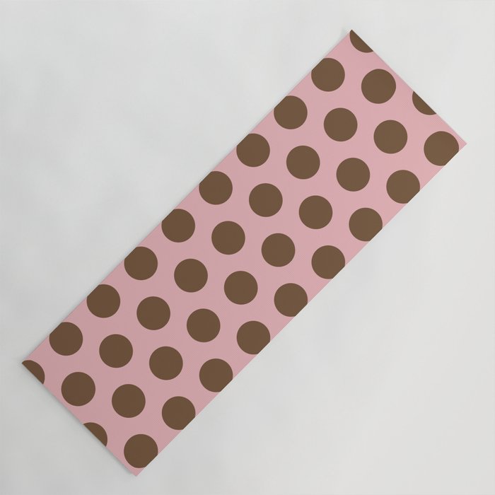 Pink and Brown Polka Dots 471 Kitch Yoga Mat Gallery Image 1