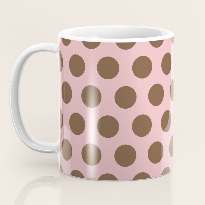 Pink and Brown Polka Dots 471 Kitch Coffee Mug Gallery Image 3
