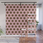 Pink and Brown Polka Dots 471 Kitch Wall Mural Gallery Image 1