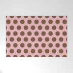 Pink and Brown Polka Dots 471 Kitch Welcome Mat Gallery Image 1