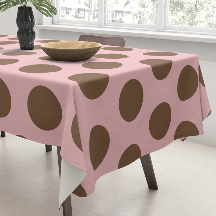 Pink and Brown Polka Dots 471 Kitch Tablecloth Gallery Image 3