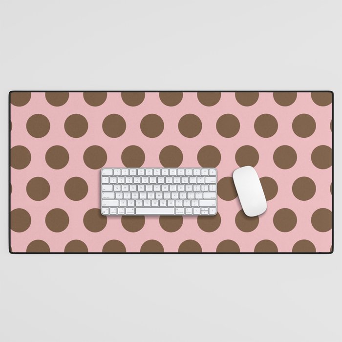 Pink and Brown Polka Dots 471 Kitch Desk Mat Gallery Image 1