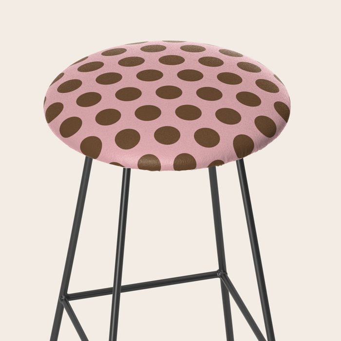 Pink and Brown Polka Dots 471 Kitch Stool Gallery Image 2