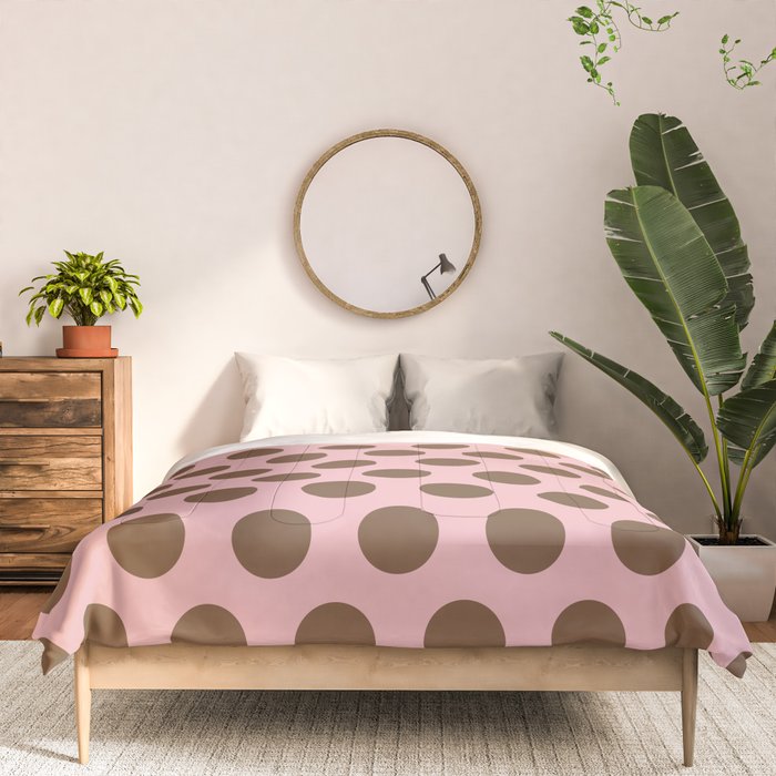Pink and Brown Polka Dots 471 Kitch Comforter Gallery Image 3