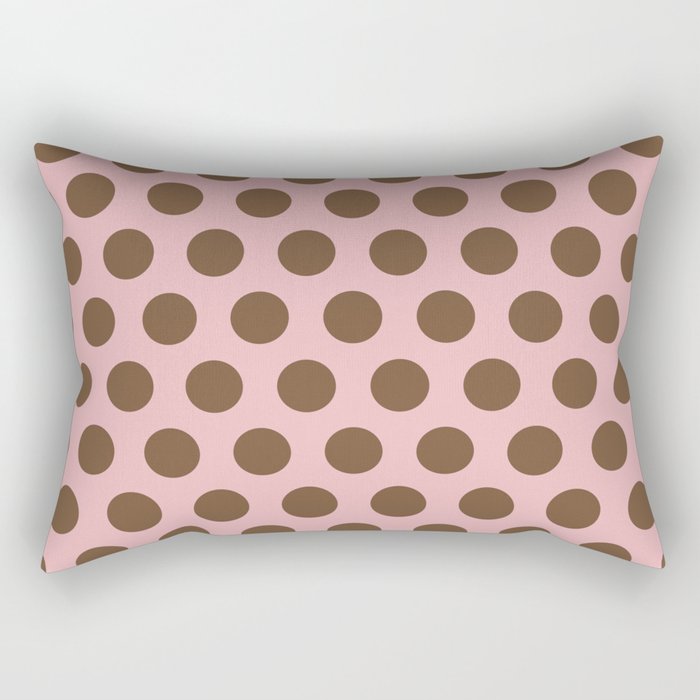 Pink and Brown Polka Dots 471 Kitch Rectangular Pillow Gallery Image 1