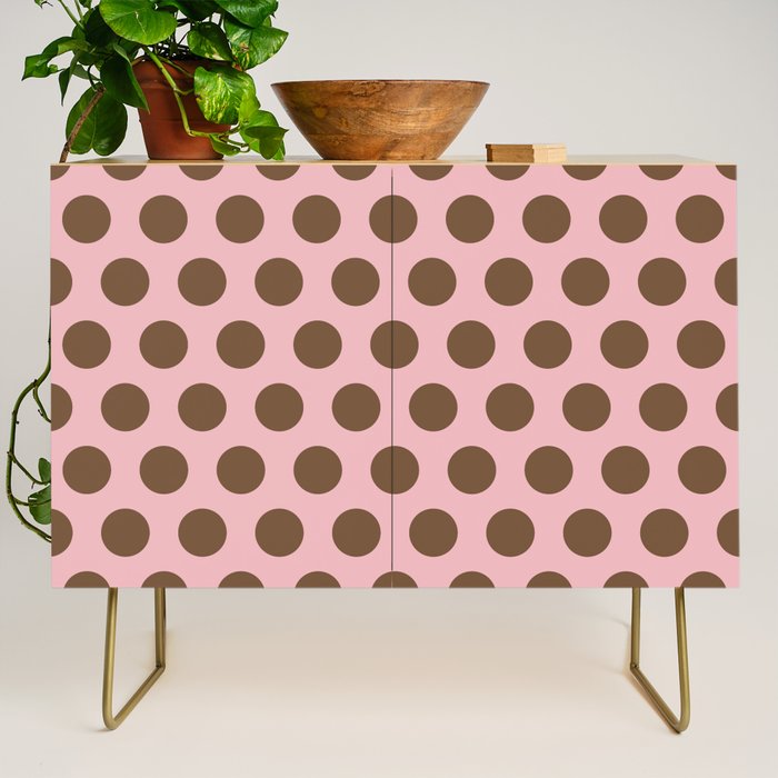 Pink and Brown Polka Dots 471 Kitch Credenza Gallery Image 1