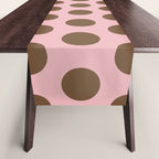 Pink and Brown Polka Dots 471 Kitch Table Runner Gallery Image 1