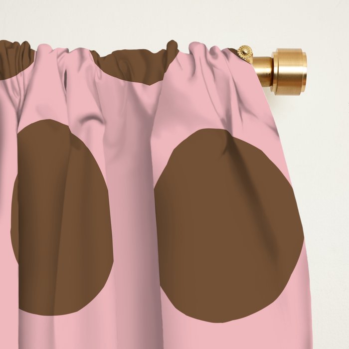 Pink and Brown Polka Dots 471 Kitch Window Curtain Gallery Image 2