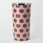 Pink and Brown Polka Dots 471 Kitch Travel Mug Gallery Image 1