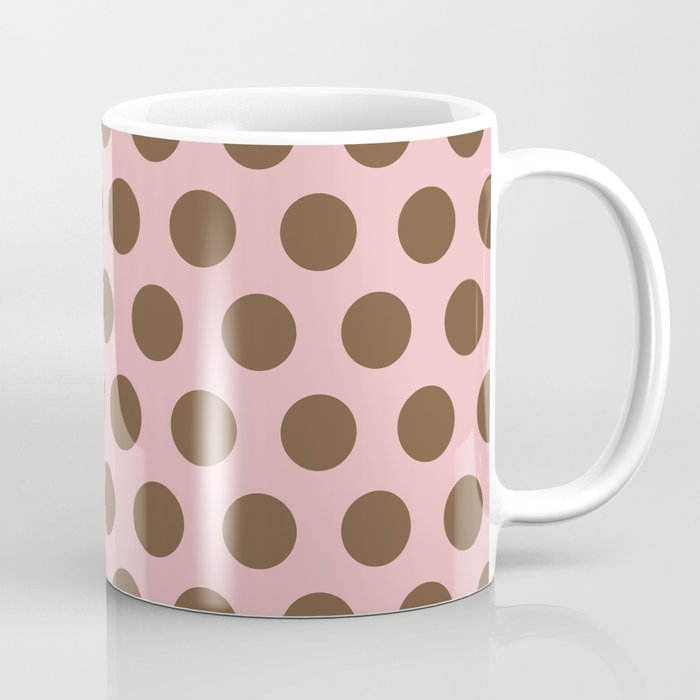 Pink and Brown Polka Dots 471 Kitch Coffee Mug Gallery Image 1
