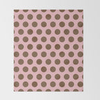 Pink and Brown Polka Dots 471 Kitch Throw Blanket Gallery Image 2