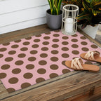 Pink and Brown Polka Dots 471 Kitch Outdoor Rug Gallery Image 2