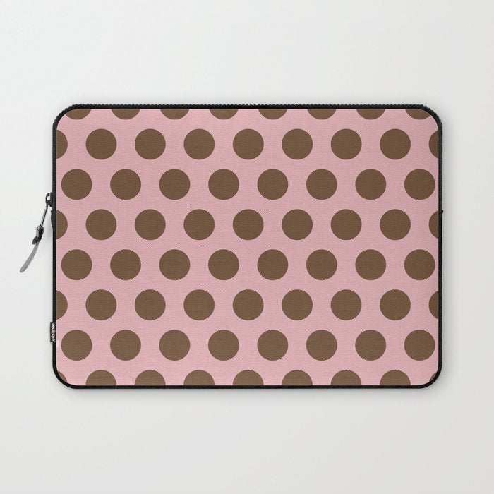Pink and Brown Polka Dots 471 Kitch Laptop Sleeve Gallery Image 1