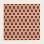 Pink and Brown Polka Dots 471 Kitch Wood Wall Art Gallery Image 1