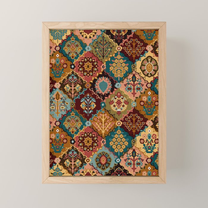 Oriental granny squares Mini Art Print Gallery Image 1
