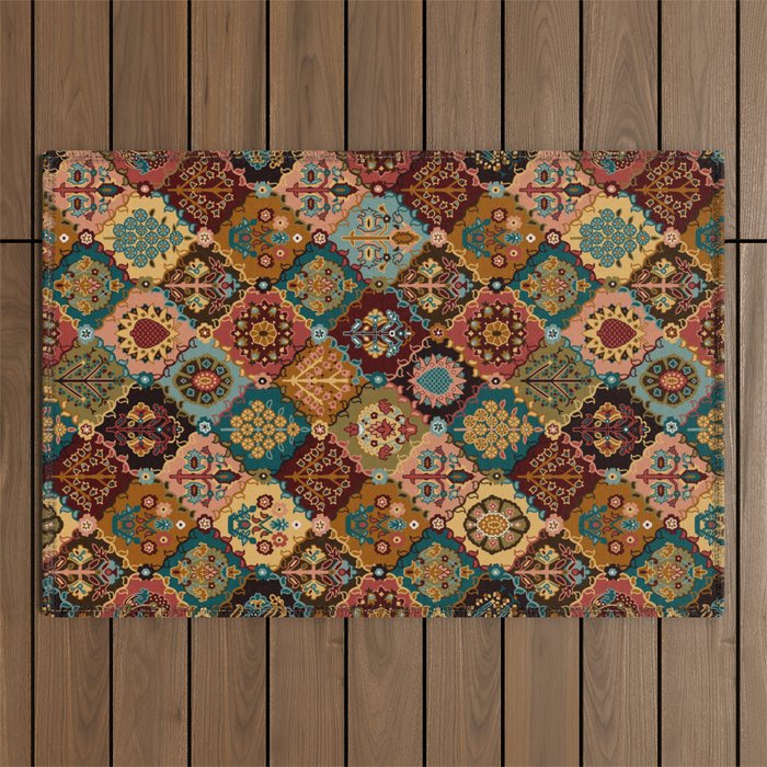 Oriental granny squares Outdoor Rug Gallery Image 1