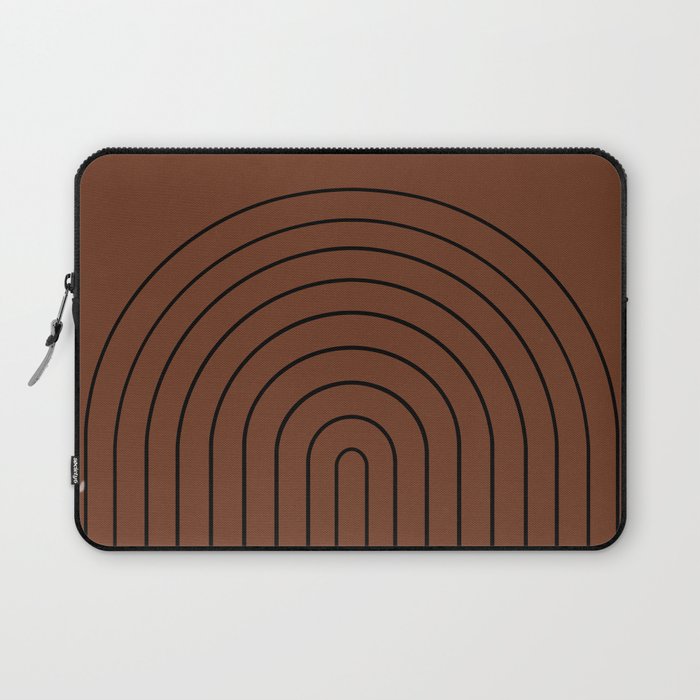Minimal Arch XLII Brick Red Modern Geometric Lines Laptop Sleeve Gallery Image 1